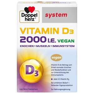Doppelherz system VITAMIN D3 2000 I.E. VEGAN 60 St Tabletten Produktbild