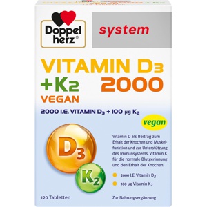 DOPPELHERZ Vitamin D3 2000+K2 system Tabletten Produktbild