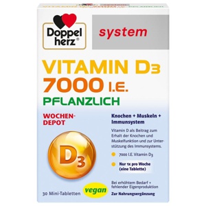 DOPPELHERZ Vitamin D3 7000 I.E. pflanzlich sys.TAB Produktbild