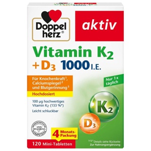 Doppelherz Vitamin K2+D3 1000 I.E. Tabletten Produktbild