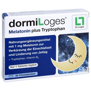 dormiLoges Melatonin plus Tryptophan 30 St Filmtabletten Produktbild