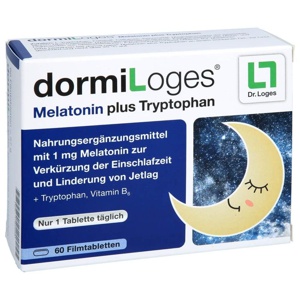 dormiLoges Melatonin plus Tryptophan 60 St Filmtabletten Produktbild