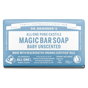 Dr. Bronner's Magic Bar Soap Baby Unscented 140 g produktbilde