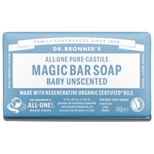 Dr. Bronner's Pure-Castile Bar Soap Baby-Mild (Unscented) produktbillede