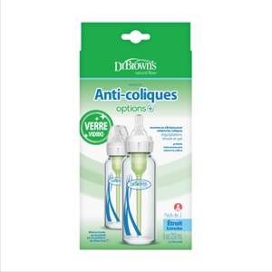 Dr. Brown's Option+ Narrow Glassflaske Standard, 2 x 250 ml produktbilde