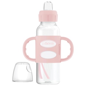 Dr. Brown's Sippy Spout Standard Flaske m/ håndtak, Rosa, 250 ml produktbilde