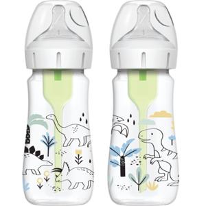 Dr Brown WideNeck Options+ nappflaska Dino Designs 270 ml 2-pack produkt bild