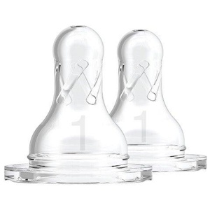 Dr.Brown nipple level 1 Silicone narrowneck, 2 st produkt bild