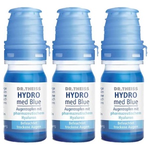 Dr. Theiss Hydro med Blue Augentropfen, 3x10 ml Augentropfen Produktbild