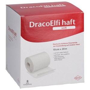 DracoElfi haft elastische Fixierbinde weiß 10cm x 20m 8 St Binden Produktbild