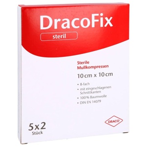 DRACOFIX PEEL Kompressen 10x10 cm steril 8fach Produktbild