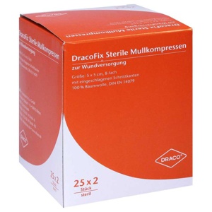 DRACOFIX PEEL Kompressen 5x5 cm steril 8fach Produktbild