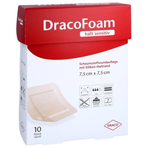 DRACOFOAM Haft sensitiv Schaumst.Wund.7,5x7,5 cm Produktbild