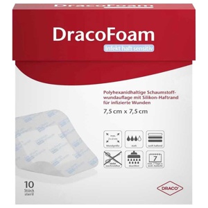 DracoFoam Infekt haft sensitiv 7,5X7,5cm 10 St Verband Produktbild