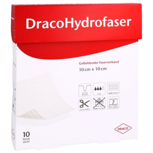 DRACOHYDROFASER 10x10 cm gelbildender Faserverband Produktbild