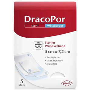 DRACOPOR waterproof Wundverband 5x7,2 cm steril Produktbild