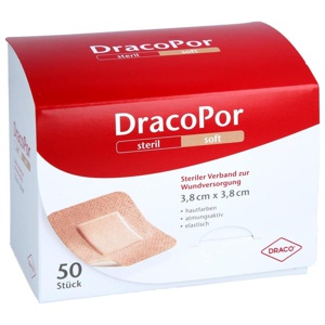 DRACOPOR Wundverband 3,8x3,8 cm steril hautfarben Produktbild