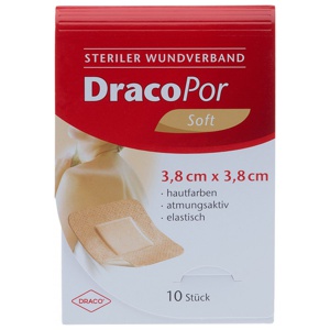 Dracopor Wundverband 3,8x3,8 cm steril hautfarben Produktbild