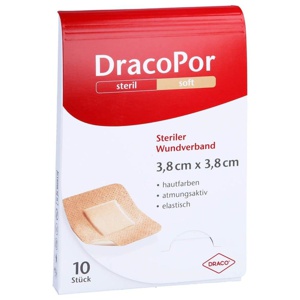 DRACOPOR Wundverband 3,8x3,8 cm steril hautfarben Produktbild