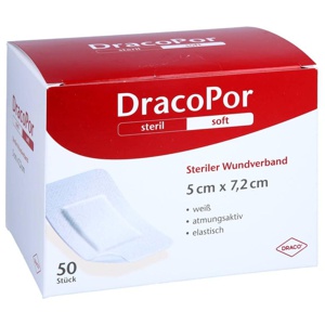 DRACOPOR Wundverband 5x7,2 cm steril 50 St Pflaster Produktbild