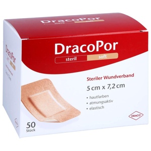 DRACOPOR Wundverband 5x7,2 cm steril hautfarben Produktbild