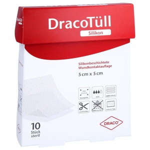 DRACOTÜLL Silik.5x5cm silikonbesch.Wundkont.Aufl. Produktbild