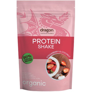 Dragon Superfoods Protein Shake Jordbær & Kokos Økologisk   450 g produktbillede