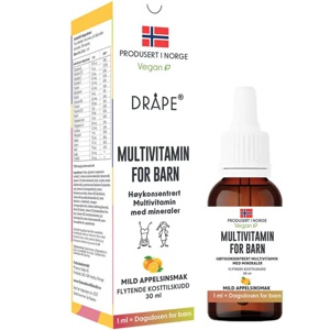 Dråpe Multivitamin Barn appelsin 30 ml produktbilde