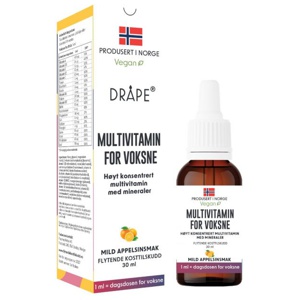 Dråpe Multivitamin Voksen appelsin 30 ml produktbilde