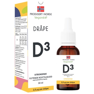 Dråpe vegansk D3 sitron 30 ml produktbilde
