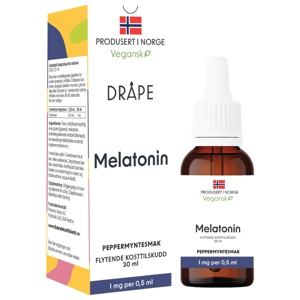 Dråpe vegansk melatonin peppermyntesmak 30 ml produktbilde