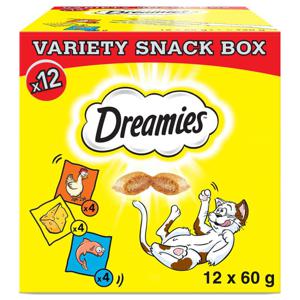 Dreamies Variety Snack Box Kattegodis Kyckling Ost och Lax 12x60 g produkt bild