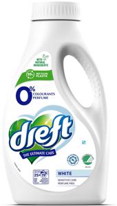 Dreft Sensitive White Flytande Tvättmedel 1000 ml produkt bild