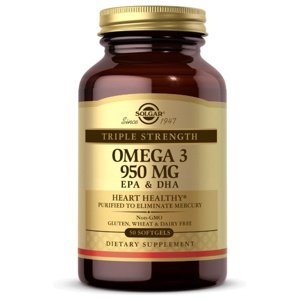 Dreifache stärke OMEGA-3 950 mg 50 Weichkapseln Solgar Produktbild