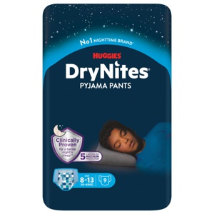 DryNites Bleie gutt 8-13 år 9 stk produktbilde