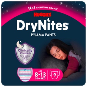DryNites Pyjama Pants girl 8-13 år produktbillede