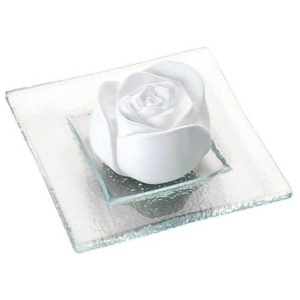 DUFTSTEIN Rosenblüte Glasteller transparent Produktbild