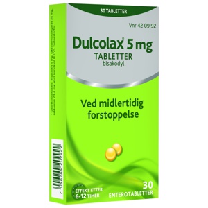 Dulcolax 5 mg enterotabletter 30 stk produktbilde