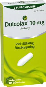 Dulcolax, suppositorium 10 mg 6 st produkt bild