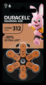 Duracell DA312 Hearing Aid Batteries 6 st produkt bild