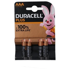 Duracell Plus AAA Alkaline 4 stk produktbillede
