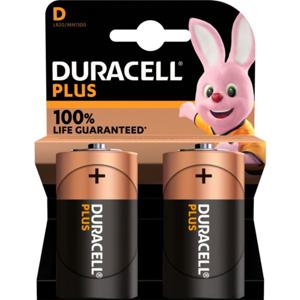 Duracell Plus D alkaline 2-pack produkt bild