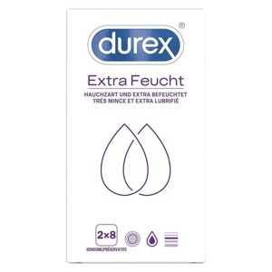 Durex extra feucht Kondome Doppelpack, 2X8 St Kondome Produktbild