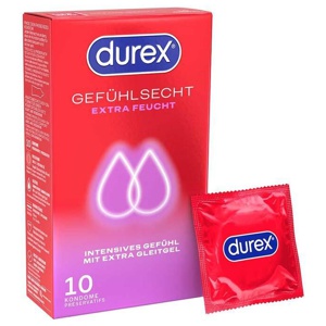 durex GEFÜHLSECHT EXTRA FEUCHT 10 St Kondome Produktbild