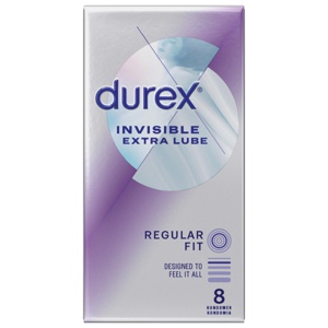 Durex Invisible Extra Lube Kondomer, 8 stk. produktbilde