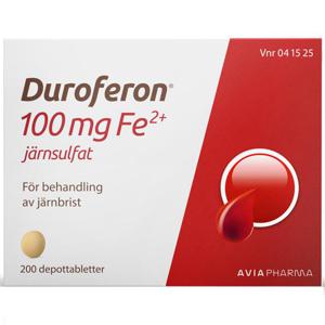 Duroferon, depottablett 100 mg Fe2+ 200 st produkt bild
