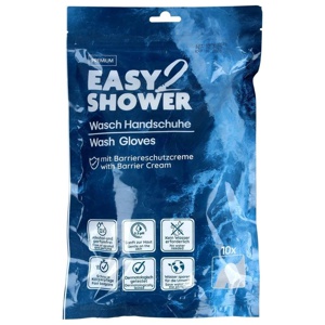 EASY2SHOWER Waschhandschuhe mit Barriere-Schutzcreme, 10 St Handschuhe Produktbild