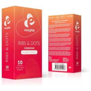 EasyGlide Ribs & Dpts Condoms Stimulation & Pleasure produktbillede