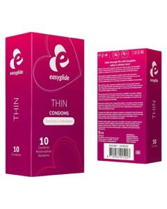 EasyGlide Thin Condoms Sensitivity & Stimulation 10 pcs produktbillede