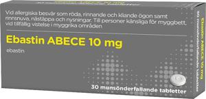 Ebastin ABECE munsönderfallande tablett 10 mg 30 st produkt bild